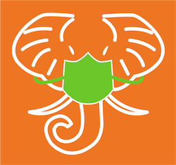 HathiTrust elephant logo wearing mask