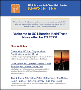 Image of May newsletter